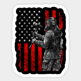 Firefighter Flag Patriotic Firefighter Sticker